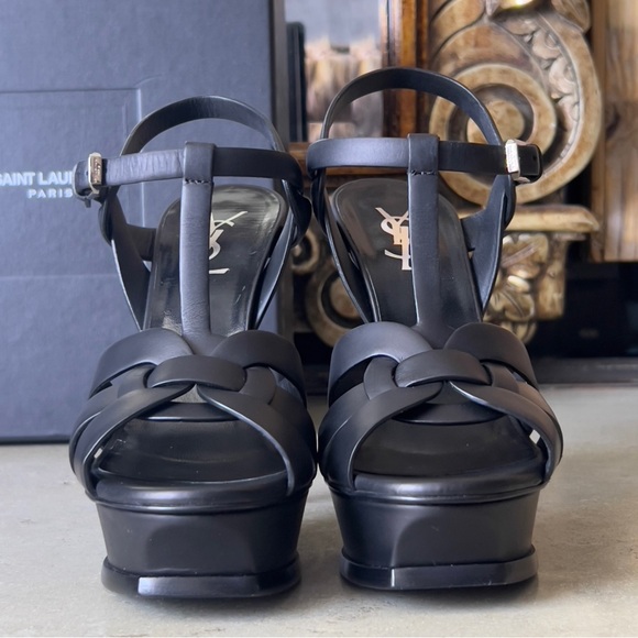 Saint Laurent NWT SIZE 7
Tribute Leather 105mm Platform Sandals - Picture 7 of 16